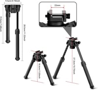 AOMEKIE Állítható Puska Bipodia Picatinny 20-22mm Forgó Támasz 18,6-27,3cm 2