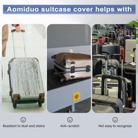 Aomiduo 2db Átlátszó Bőrönd Védőhuzat 26" Vízálló Porálló PVC 5