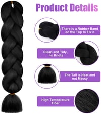 Aomig Szintetikus Fonási Hajhosszabbítás 4 Szín 60cm Box Braid 2