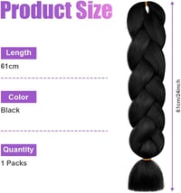 Aomig Szintetikus Fonási Hajhosszabbítás 4 Szín 60cm Box Braid 3