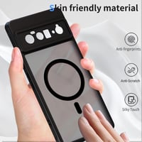 Husă magnetică AOMYKE pentru Google Pixel 6 Pro compatibilă cu MagSafe, spate din policarbonat mat translucid și ramă din TPU, anti-amprente, rezistentă la șocuri, negru 2