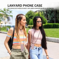 Silikónový kryt na iPhone 13 / iPhone 14 AOMYKE s popruhom na krk a retiazkou, ružový 7