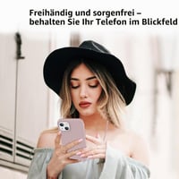 Silikónový kryt na iPhone 13 / iPhone 14 AOMYKE s popruhom na krk a retiazkou, ružový 6