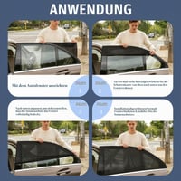 Parasolar auto AONAT pentru copii, 2 bucăți, protecție solară universală pentru geamuri laterale, elastică și respirabilă, protecție UV, compatibilă cu majoritatea vehiculelor 5
