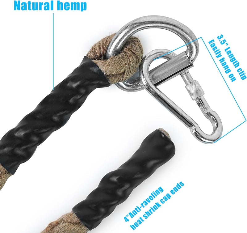Aoneky Edzőkötél Karabinerrel 30mm 3M Erőedzéshez Muscle Training Kötél