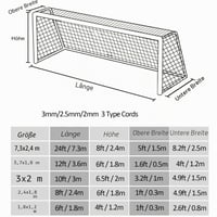 Aoneky Futbalová sieť 3x2 m - Náhradná sieť do futbalovej bránky 3 mm PE na tréning, pre 5 až 11-členné futbalové ihriská, bez konštrukcie bránky 6