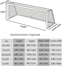 Aoneky Futballháló 1,8x1,2m - Polietilén Kapuháló 2mm Vastagságú Fehér Hálóval, 5,5x5,5cm Négyzetrács, Szabványos Méretű Focihálók Pályákra
 6