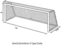 Aoneky Futballhálók PE 2-7,3m Edzéshez Több Méretben - 3x2M 2.5mm, White 6
