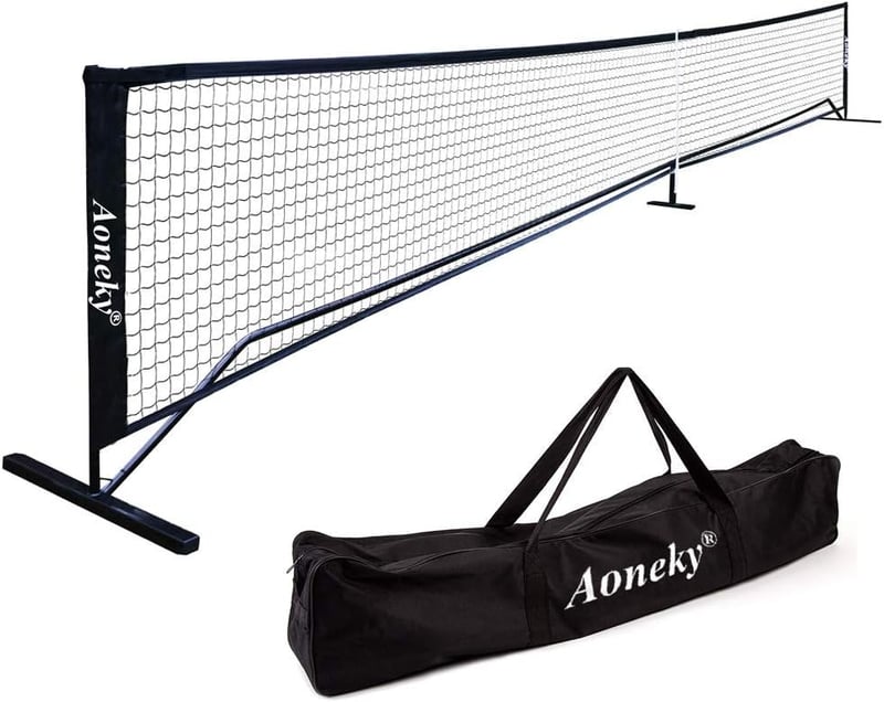 Aoneky Pickleball Tenisz Edzőhálózat 6,7x0,9m Hordozható Ütőtartóval