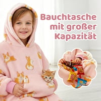 AONYIYI Gyerek Hordható Takaró Kapucnis Pulóver 3