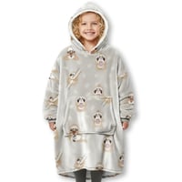 Bekuckózós takarócsomag: kapucnis hordható takaró + sherpa pléd 150×200 + szőnyeg 160×120 + 2 db lenvászon 2