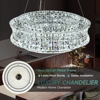 Luxusný krištáľový luster AOOCHOK, moderné chrómové závesné svietidlo s priemerom 50 cm do obývačky, jedálne, spálne a reštaurácie 4