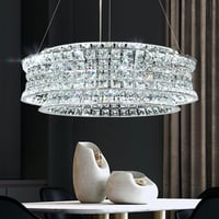 Luxusný krištáľový luster AOOCHOK, moderné chrómové závesné svietidlo s priemerom 50 cm do obývačky, jedálne, spálne a reštaurácie 1