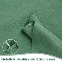 Okrúhly obrus AooHome, priemer 140 cm, zelený, vzhľad ľanového plátna, umývateľný polyesterový obrus s vodoodpudivým lotosovým efektom, odolný proti poškriabaniu 5