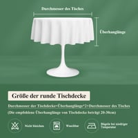 Okrúhly obrus AooHome, priemer 140 cm, zelený, vzhľad ľanového plátna, umývateľný polyesterový obrus s vodoodpudivým lotosovým efektom, odolný proti poškriabaniu 6