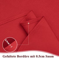 Umývateľný obrus AooHome, červený, 120x120 cm, vzhľad ľanu, vodoodpudivý polyester s lotosovým efektom, odolný proti poškriabaniu, do obývačky a jedálne 5