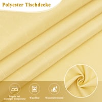 Umývateľný obrus AooHome, žltý, 140x200 cm, polyester s efektom ľanu, vodoodpudivý s lotosovým efektom, odolný proti poškriabaniu, do obývačky, jedálne 2