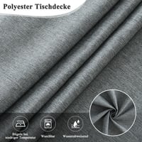 Obrus AooHome, umývateľný, sivý, 135x180 cm, vzhľad ľanu, vodoodpudivý s lotosovým efektom, polyester, odolný proti poškriabaniu, do obývačky, jedálne. 3