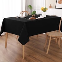 Umývateľný vodoodpudivý obrus AooHome s lotosovým efektom, čierny so vzhľadom ľanu, 140 x 220 cm, obrus odolný proti poškriabaniu do obývačky, jedálne, na balkón a do záhrady 6
