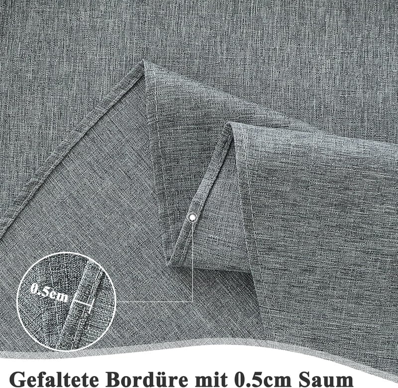 AooHome szürke linen hatású asztalterítő 100x140 cm, vízlepergető