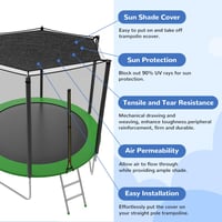 Strieška na trampolínu AOOSA pre trampolínu so 6 tyčami a 6 nohami (183 cm), nepremokavé a prachotesné príslušenstvo k trampolíne, čierna, na vonkajšie použitie 4