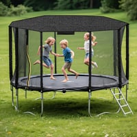 Strieška na trampolínu AOOSA pre trampolínu so 6 tyčami a 6 nohami (183 cm), nepremokavé a prachotesné príslušenstvo k trampolíne, čierna, na vonkajšie použitie 6