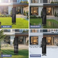 Ochranný kryt na slnečník AOOWU 5 m, nepremokavá plachta na záhradný dáždnik Ø500 cm, UV odolný a vetruvzdorný kryt so zipsom, 260x65/65 cm 8