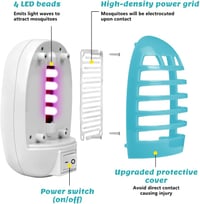 AOOWU Szúnyogcsapda UV Fénnyel 4 db Elektromos Rovarirtó Lámpa Beltéri 3