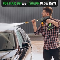 Aoresac Akkumulátoros Magasnyomású Mosó 800 PSI 2x24V Lithium Akkuval Autó Terasz Kert Szőnyeg Tisztításhoz 6