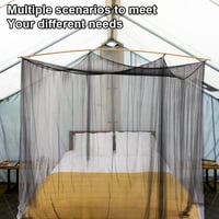 Aoreun Moskytiera na manželskú posteľ čierna 210x240x190 cm obdĺžniková sieť so 4 vchodmi na doma aj na kempovanie, sieť proti hmyzu na cestovanie 3
