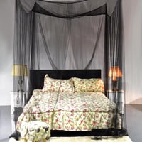 Aoreun Moskytiera na manželskú posteľ čierna 210x240x190 cm obdĺžniková sieť so 4 vchodmi na doma aj na kempovanie, sieť proti hmyzu na cestovanie 7