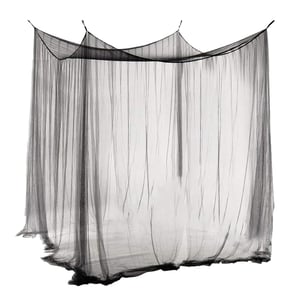 Aoreun Mreža protiv komaraca za francuski ležaj crna 210x240x190 cm pravokutna mrežasta zavjesa s 4 ulaza za dom i kampiranje, mreža protiv insekata za putovanja