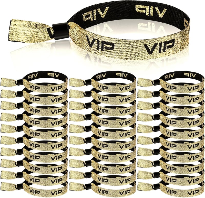 Aoriher VIP szövet belépőszalag arany - 50 db