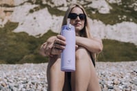 AORIN 500ml rozsdamentes acél termosz, vákuum szigetelt, szorítható, sport és utazáshoz - 500 ml, Beige 8