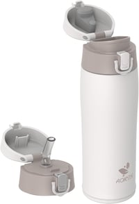 AORIN 500ml rozsdamentes acél termosz, vákuum szigetelt, szorítható, sport és utazáshoz - 500 ml, Beige 1