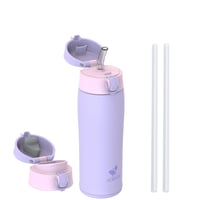 AORIN termo boca od nehrđajućeg čelika 500 ml, s dvostrukom stijenkom, nepropusna, bez BPA, s 2 poklopca, za sport, školu, aktivnosti na otvorenom 2