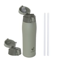 AORIN termo boca od nehrđajućeg čelika 750 ml, s dvostrukim stijenkama, nepropusna, bez BPA, s 2 poklopca, za sport i boravak na otvorenom 1