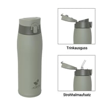 AORIN termo boca od nehrđajućeg čelika 750 ml, s dvostrukim stijenkama, nepropusna, bez BPA, s 2 poklopca, za sport i boravak na otvorenom 3