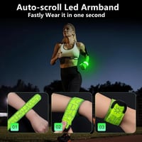 Aosethefrt LED Fénykarperc Töltöthető 2db Reflektív Futó Biztonsági Karkötő 4