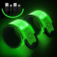Aosethefrt LED Fénykarperc Töltöthető 2db Reflektív Futó Biztonsági Karkötő 1