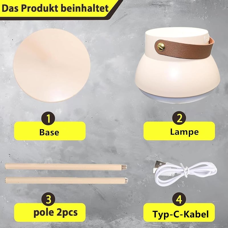 Aosethefrt LED Kemping Lámpa 1000 Lumen 3 Szín USB Töltés Vízálló