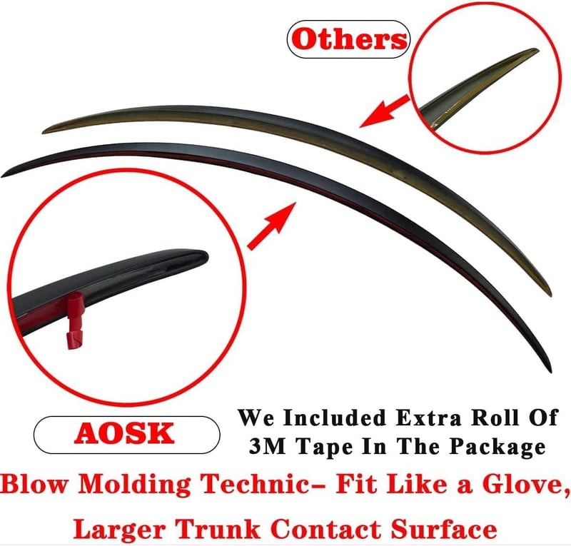 AOSKonology Tesla Model Y OEM stílusú hátsó spoiler, matt fekete, 2020-2023