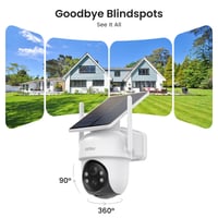 Set 2 camere de securitate de exterior aosu 2K, solară, fără fir, rotație 360°, urmărire automată, 3MP, vedere nocturnă, Wi-Fi 2,4/5GHz, aosuBase 2