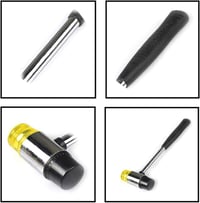 AOTISBAO Gumikalapács Acélcsővel, Csúszásmentes Fogantyúval DIY és Parkettázáshoz 3
