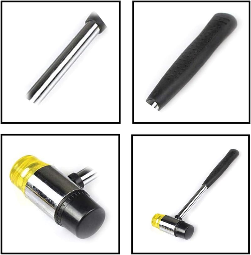 AOTISBAO Gumikalapács Acélcsővel, Csúszásmentes Fogantyúval DIY és Parkettázáshoz