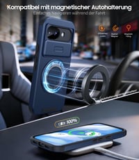 AOUIA Google Pixel 10A tok 360°-os gyűrűs állvánnyal, 2 db edzett üveggel - kék 5