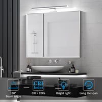 Aourow LED Fürdőszobai Tükörlámpa 40 cm - 10W 820lm Hideg Fehér Világítás IP44 Vízálló Alumínium Fali Lámpa Tükörszekrényhez 5