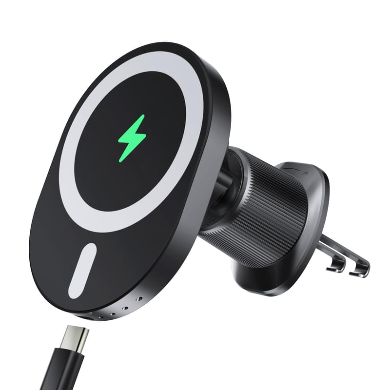 Magnetický držiak do auta s bezdrôtovým nabíjaním AOUXSEEM 15W na vetraciu mriežku pre iPhone 17 16 15 14 13 12 Pro Plus Max a Samsung Galaxy S25