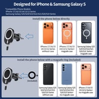 Magnetický držiak do auta s bezdrôtovým nabíjaním AOUXSEEM 15W na vetraciu mriežku pre iPhone 17 16 15 14 13 12 Pro Plus Max a Samsung Galaxy S25 2