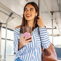 AOWVUTS Szív Alakú Telefontartó Kiterjeszthető Fogantyú Okostelefonhoz és Tablethez - pink 5
